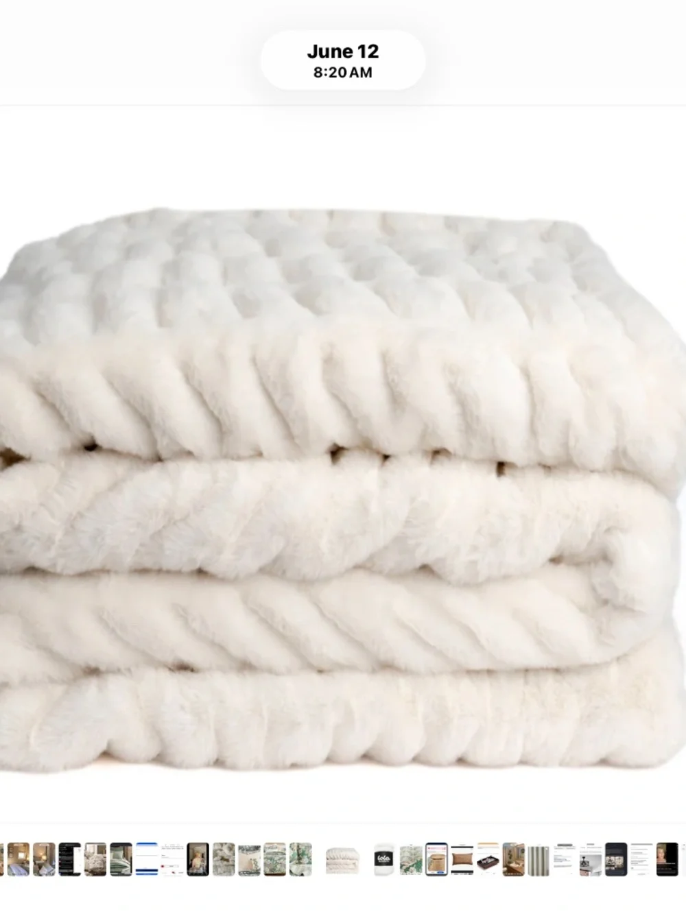 ✨ LIKE NEW Lola XL Luxe Blanket - Color: Creamy Cloud (80" x 90") NWOT - Picture 2 of 5